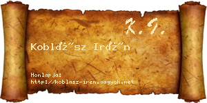 Koblász Irén névjegykártya